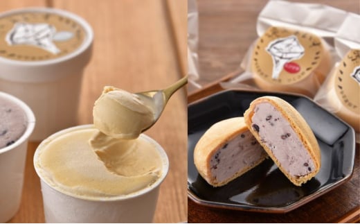 [№5895-0742]縄文あいす 4個 & 縄文あいすもなか 6個 セット アイス アイスクリーム 最中 広島 安芸高田市