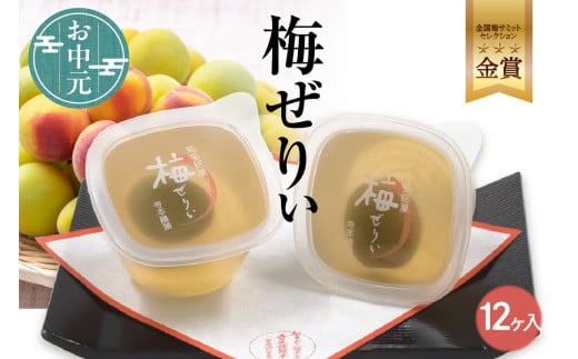 【お中元 短冊のし対応可能】知多銘菓　梅ぜりぃ　12ヶ入 ／ 和風ゼリー うめ ウメ 土産 愛知県 特産品