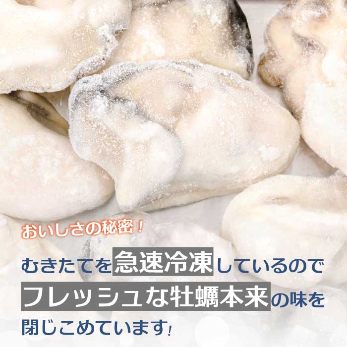 広島特産 広島産かき ２L 加熱用 1kg（内容量850g）×2袋 50～70粒  IQF 急速凍結 カキ料理 カキフライ カキ鍋 ホイル焼き 海産物 貝 牡蠣 022003