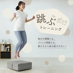 トランポリンクッション 〈ライズクリエイション atRise〉子ども 大人 カバー 2枚 家庭用 ダイエット コイル 大人用 室内 屋内 リビング スクエア スツール フロアクッション 運動 ジャンプ