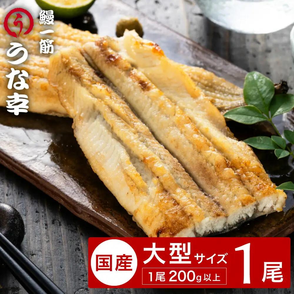 うな幸 国産うなぎ ふわとろ白焼き 大型1尾 特製タレ・山椒付き