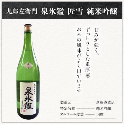 ふるさと納税 米沢市 米沢 地酒 一升瓶 2本 セット 泉氷鑑 純米吟醸 匠雪 吟醸 香雪 |  | 02