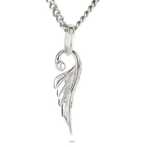 ネックレス プラチナ pt900 メンズ フェザー 羽根 喜平用 ダイヤモンド ペンダントトップ 大ぶり 羽 シンプル メンズジュエリー 普段 使い 190523100dpm-e SWAA334-pt
