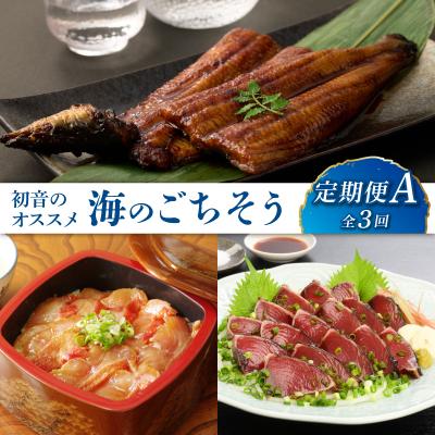 ふるさと納税 室戸市 初音のオススメ3回定期便A<ウナギ・金目鯛・カツオ>