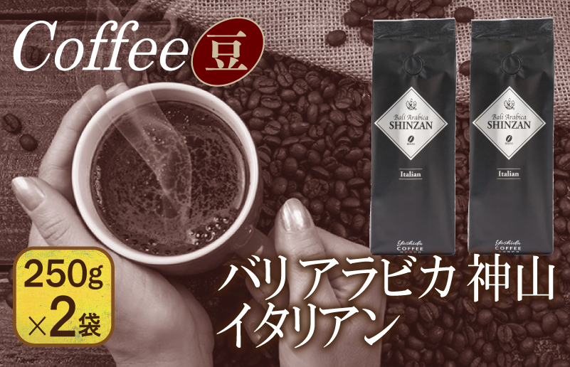 099H1852 バリアラビカ神山イタリアン　250g×2袋／豆 【珈琲 こーひー コーヒー 自家焙煎 オリジナル ギフト キャンプ アウトドア 家計応援】