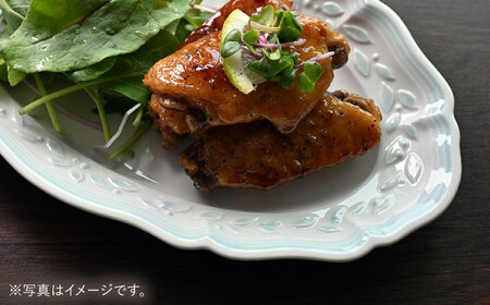 【波佐見焼】ombre de fleur オリーブオーバル palette blue 4枚セット【翔芳窯】[FE487]