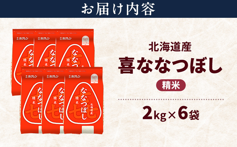 北海道産 喜 ななつぼし 精米 12kg 米 特A 獲得 白米 ごはん 道産米 ブランド米 12キロ お米 ご飯 米 北海道米 JAふらの ホクレン ホクレン米 送料無料 北海道 上富良野町