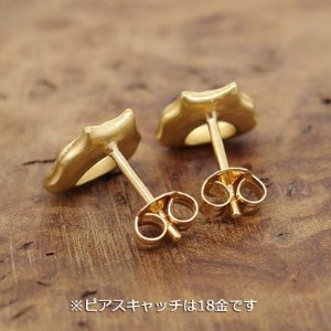 22金 顔面装飾釣手土器(あくびちゃん)ピアス　両耳1セット【配送不可地域：沖縄県】【1370424】