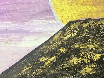 富士山溶岩パワーアート「黄金黒富士」