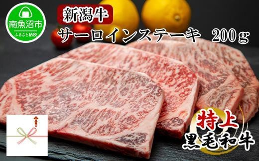 
ES122 【無地熨斗】新潟和牛 南魚沼産 にいがた 黒毛和牛 サーロインステーキ 200ｇ×4枚 4人前 新潟県 南魚沼市
