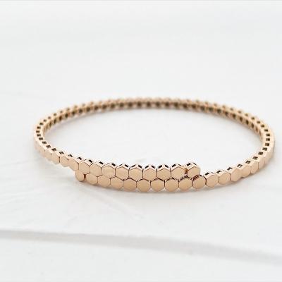 ふるさと納税 甲府市 K18PG　ダイヤモンド【1.00ct】ハニカム　ブレスレット　形状記憶タイプ　K04057-H |  | 02