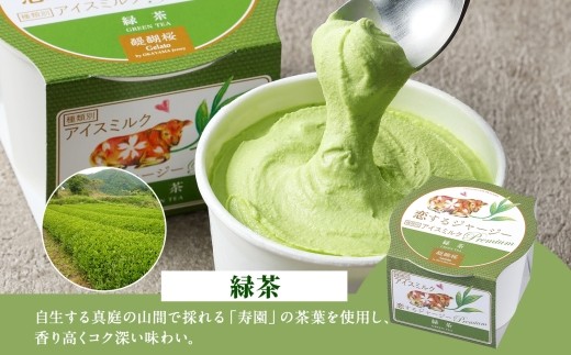 【ジェラート醍醐桜】恋するジャージーPremium緑茶 6個セット / 岡山 真庭 醍醐桜 極上スイーツ 濃厚 プレゼント 贈答 デザート ギフト ジャージー牛 ミルク 緑茶 ジェラート おやつ 子供