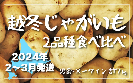 
高糖度なめらかな舌ざわり 北海道産越冬じゃがいも　7kg2品種食べ比べ　A016
