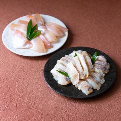 ふるさと納税 小浜市 熟成しておいしい時に瞬間凍結。もちもちの小鯛笹漬と天下に轟くねっとり甘い若狭ぐじ笹漬けの組合せ |  | 01