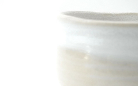 【波佐見焼】Folk Design 野点抹茶碗 白釉白唐津流し 1点【玉有】[IE50]