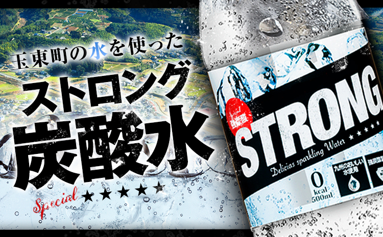 500ml×24本★熊本県玉東町産 強炭酸水《7-14営業日以内に出荷予定(土日祝除く)》玉東町産の水を100%使用!クリアで爽快な喉越し！くまもと風土の強炭酸水★たっぷり12L★ストロング炭酸水 ハ
