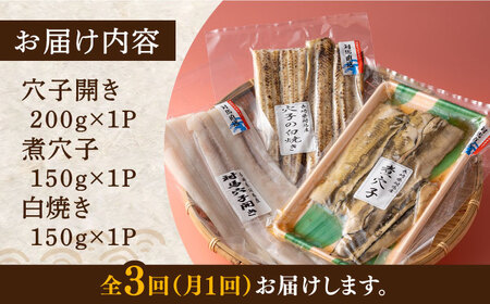 【全3回定期便】対馬 穴子 セット 500g《対馬市》【海風商事】国産 九州 長崎 煮穴子 白焼き[WAD038] コダワリ穴子・あなご・アナゴ こだわり穴子・あなご・アナゴ おすすめ穴子・あなご・ア
