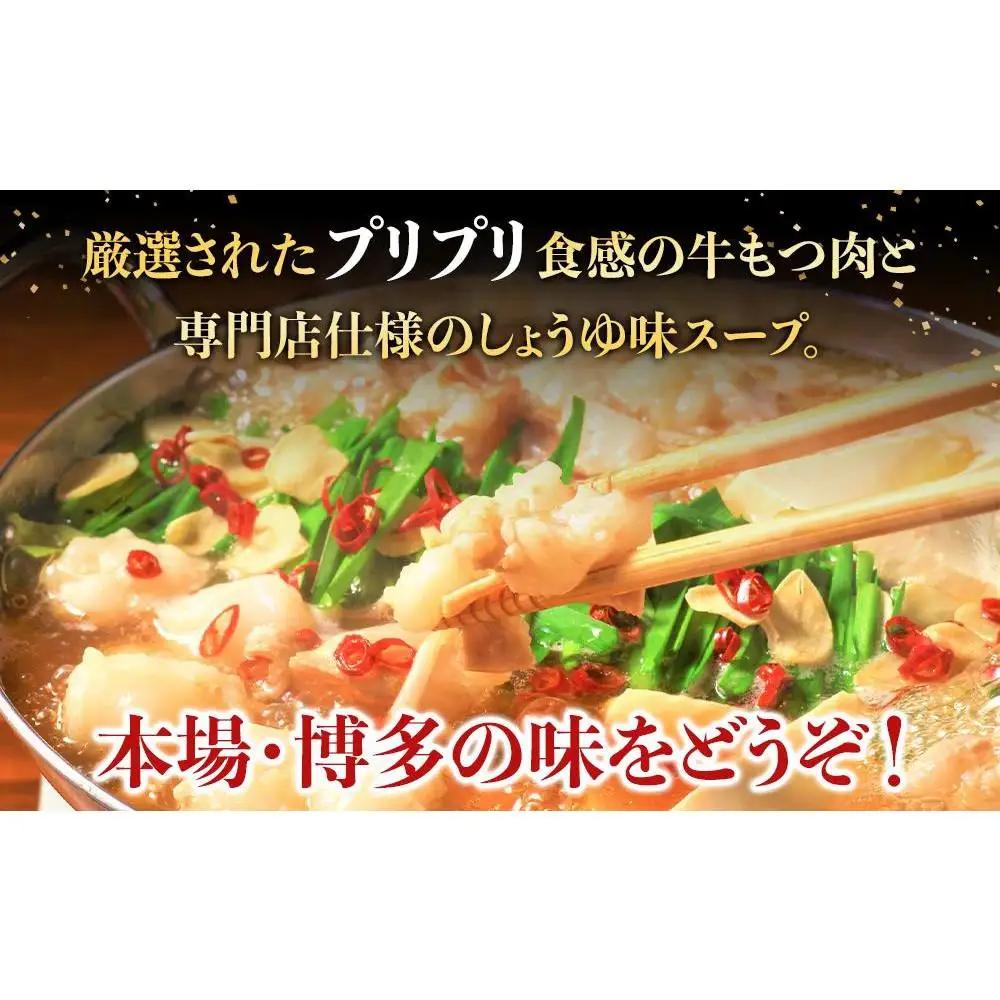 【定期便全4回】訳あり！無着色辛子明太子（切子）500gと博多・牛もつ鍋セット(しょうゆ味) 3~4人前