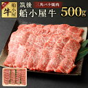 【ふるさと納税】筑後 船小屋牛 三角バラ焼肉 500g 牛肉 お肉 三角バラ バラ 特上カルビ 焼肉 冷凍 福岡県産 国産 送料無料