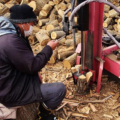 ふるさと納税 山形市 山形で育った年輪目の細かな 薪(ナラ材) 13kg[マツボックリの着火剤付] FZ22-977 |  | 02