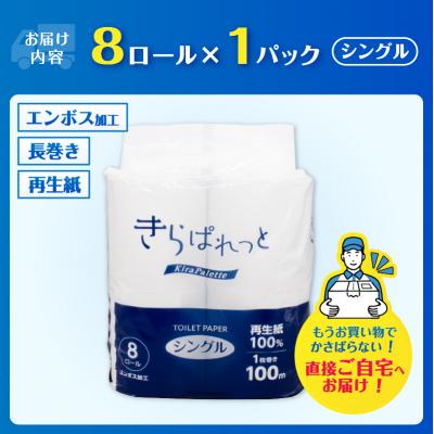 ふるさと納税 富士市  再生紙トイレットペーパーきらぱれっとトイレットペーパー8ロール シングル1個[sf108-001] |  | 02