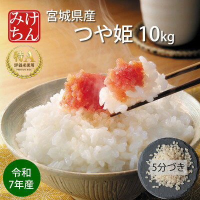【ふるさと納税】令和7年産 宮城県産 つや姫 5分づき精米 10kg ◆最高評価特A受賞【1726793】