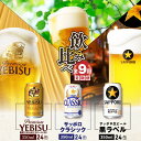 【ふるさと納税】『飲み比べ定期便：全9回』 サッポロクラシック・サッポロ黒ラベル・エビスビール 【各350ml×24本】 サッポロビール サッポロ ビール 生ビール クラシック エビス 黒ラベル 350ml 北海道 ふるさと納税 恵庭市 恵庭 定期便 9ヶ月 定期 9回 【300127】