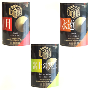 りんご農家のりんごジュース飲み比べ3本セット「月」「永遠」「富士の冥王」果汁100%｜青森 りんごジュース [0575]