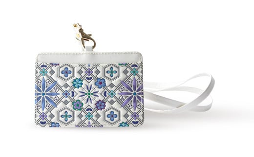 【浅草文庫】IDケース〈花菱柄〉 (カラー：ブルー)