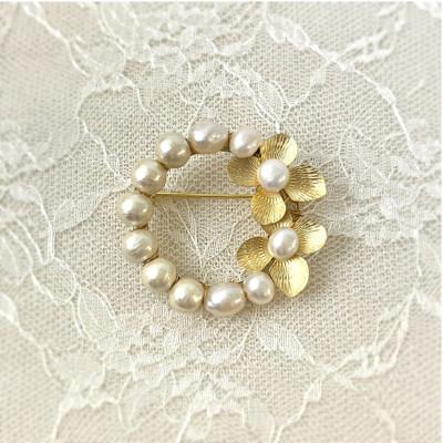 ふるさと納税 長岡京市 コットンパールと淡水パール*花のブローチ |  | 02