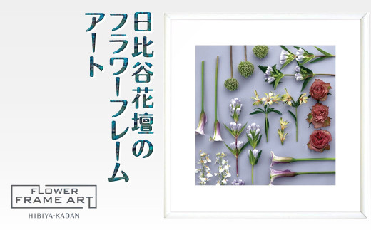 日比谷花壇のフラワーフレームアート Linear Flora Array（直線的な花の配列） ソフケン アルミフレーム 25x25cm