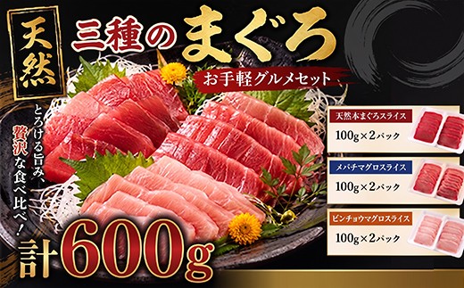 
                  3種 まぐろ お手軽グルメセット 600g 本マグロ ビンチョウマグロ メバチマグロ スライス 切り落とし 切落し 訳あり わけあり 天然 鮪 刺身 刺し身 海鮮丼 漬け丼 食べ比べ 魚 さかな 冷凍 小分け 便利 10000円 1万円 高知県 室戸市
                