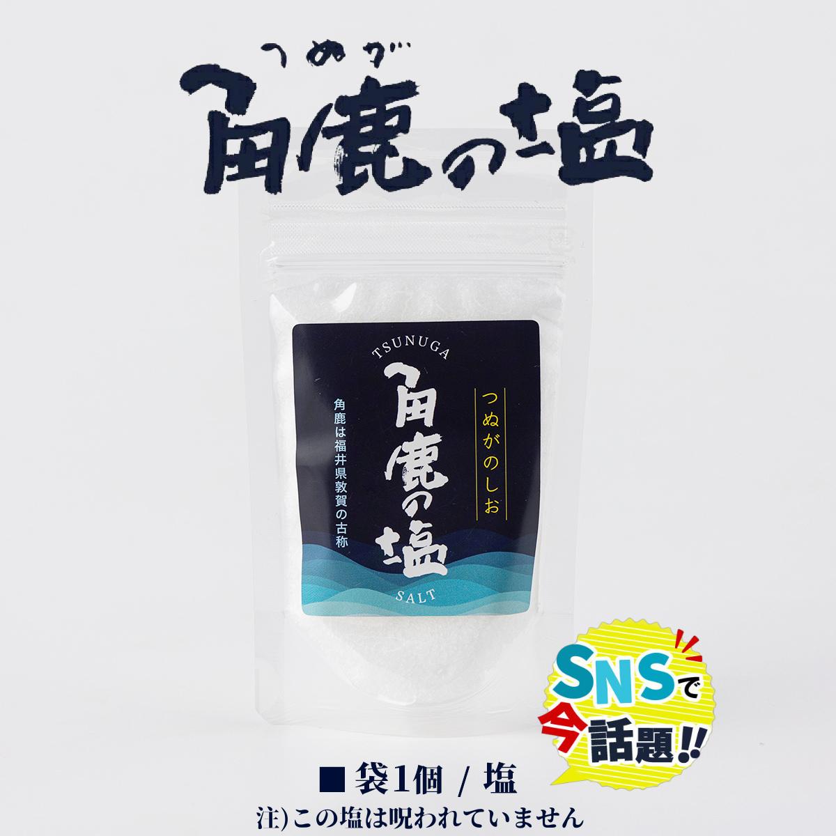 角鹿の塩（塩 袋60g×1）★SNSで話題★呪われていない特別な塩【敦賀 塩 しお 粗塩 天然塩 天日塩 釜炊き 調味料 ミネラル お中元 お歳暮 ギフト 贈り物 プレゼント】[080-a005] 【敦賀市ふるさと納税】