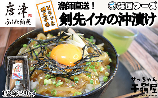 
『予約受付』【令和6年6月上旬発送】剣先イカの沖漬け(1袋280g) ピリッと明太子味 いか 漁師飯 肴 おつまみ ご飯のお供 ギフト
