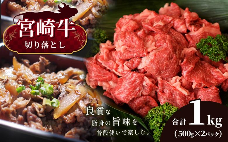 宮崎牛 切り落とし 合計1kg
