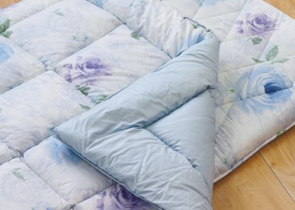 布団セット [シングル] ブルー 掛けふとん 1枚 敷き布団 1枚 バーバラ BL [2814]