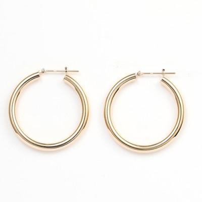 ふるさと納税 昭和町 K18　フープピアス　111835　　　　　　　太さ3.0mm ・直径30.0mm