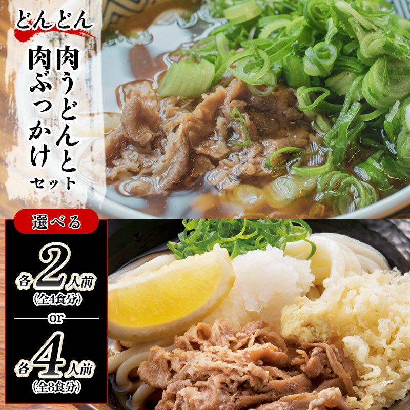 【ふるさと納税】ふるさと萩の味 「どんどん」の肉うどんと肉ぶっかけうどん選べるセット