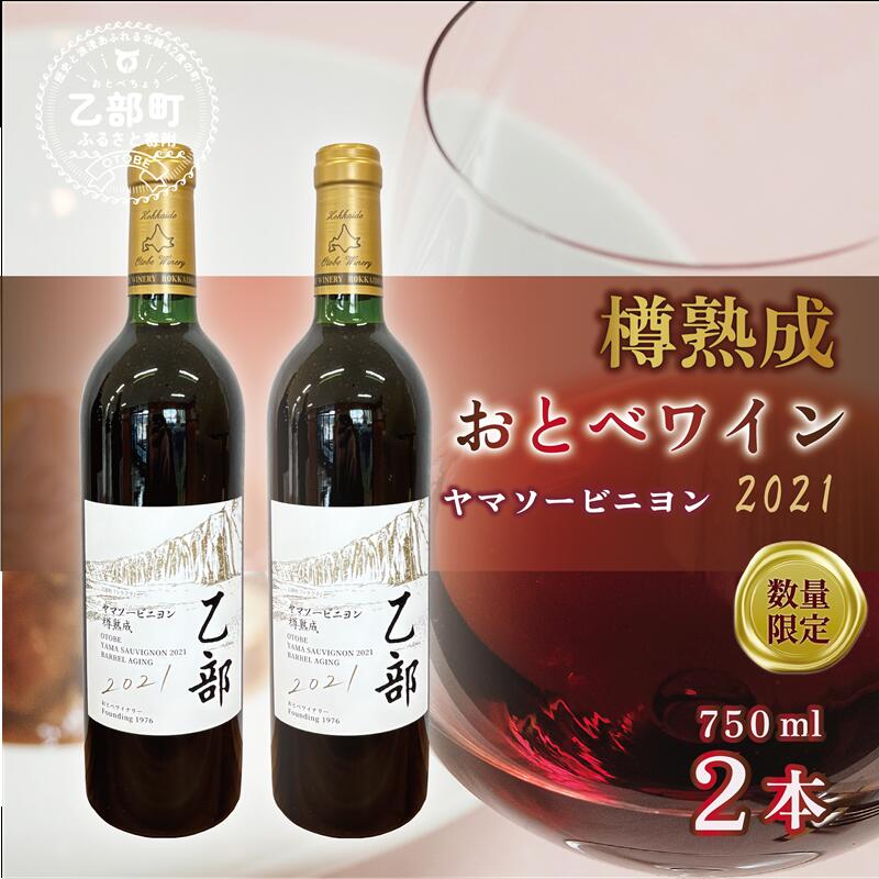 【ふるさと納税】数量限定 樽熟成 老舗ワイナリー 《 おとべワイン ヤマソービニヨン ：750ml×2本セット》＜ フレンチオーク樽 アメリカンオーク 個性派 スピード出荷 北海道 乙部町 道南ワイン ワイン 赤ワイン 限定 芳醇 香り カベルネ・ソーヴィニヨン 山ぶどう ＞