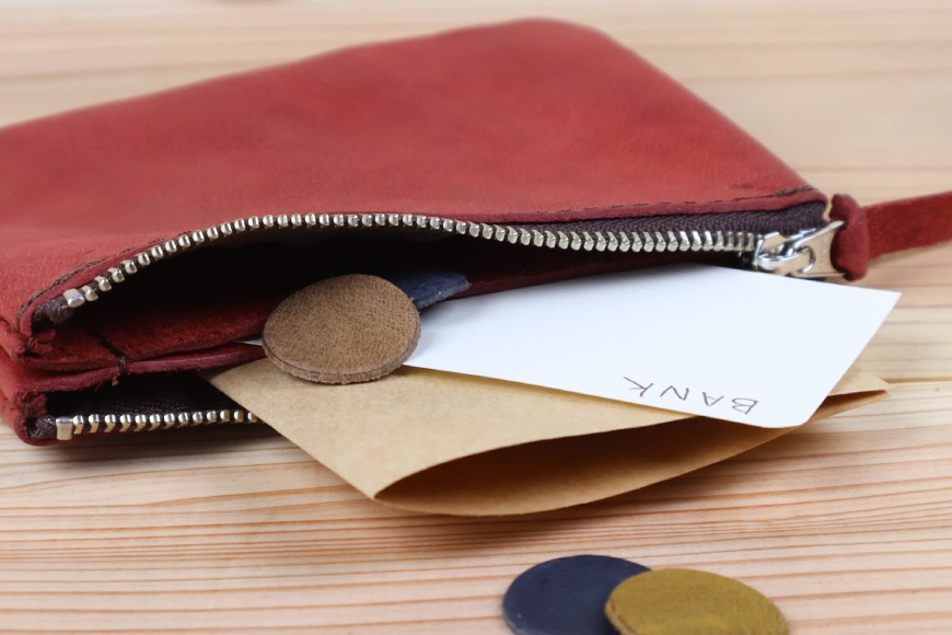 おさいふポーチ サーモン [アトリエSASSA 富山県 朝日町 34310065]