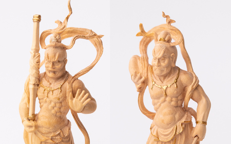 極小仏 金剛力士立像 2体/１セット | 仏像 守護神 本格 高級 フィギュア コレクション レプリカ アート 仏教 インテリア雑貨 ギフト プレミアム 置物 家庭用 木彫 細密 極小 手のひらサイズ