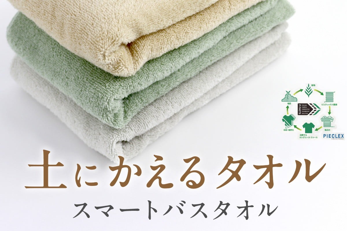 
            「土にかえるタオル」スマートバスタオル PLAS-28 P-FACTS【011D-045】
          