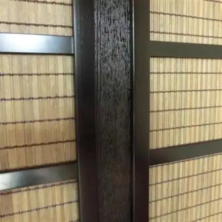 土肥家具工芸の衝立 木簾91.5x112タイプ ブラックxダークブラウン 天然木無垢材の間仕切り家具_雑貨・日用品  家具・インテリア _【1481694】