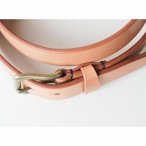 【minca】栃木レザーの希少な「ハーネスレザー」使用の贅沢な1枚革のレザーベルト/タン(生成)/幅30mm　HL-B01/TAN【36インチ 91.5cm】