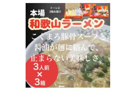 本場和歌山ラーメン【1箱3人前×3箱】(B903-1)