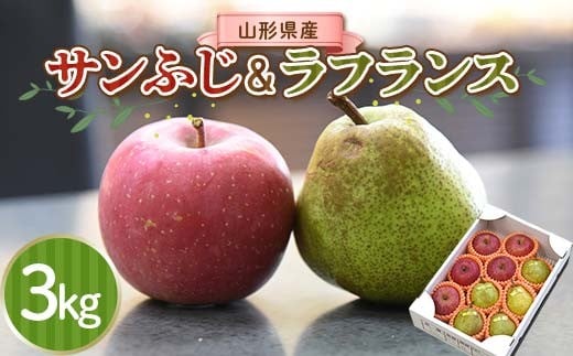 
                  りんご サンふじ & 洋なし ラ・フランス セット 3kg 秀品 ギフト箱入り 山形県産 【令和8年度 先行予約】 FSY-1390
                