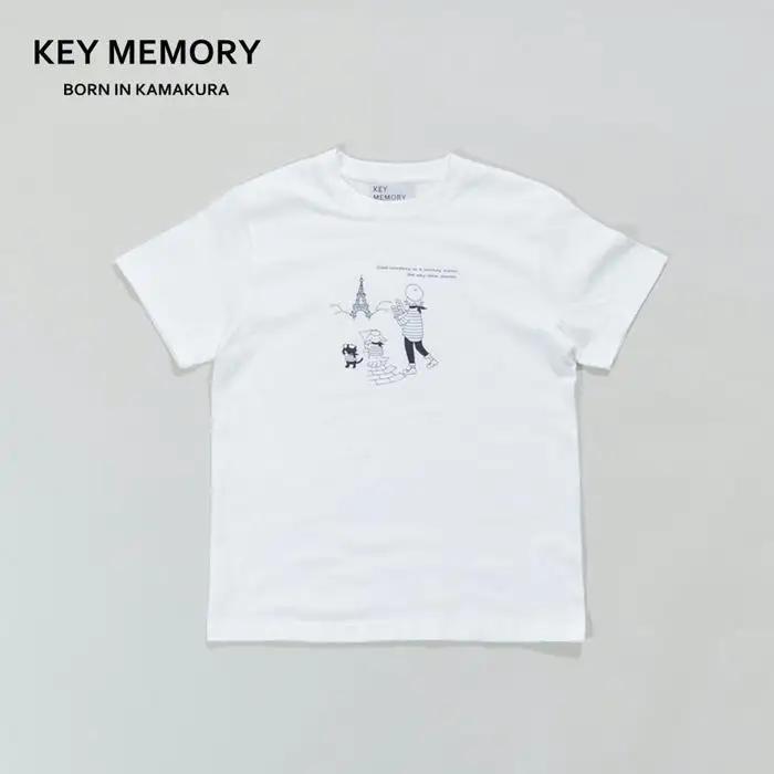 《0》【KEYMEMORY 鎌倉】トラベルイラストTシャツ WHTIE