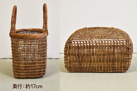 《お申込み後に生産》伝統工芸あけびづる細工 手さげかご（中）
