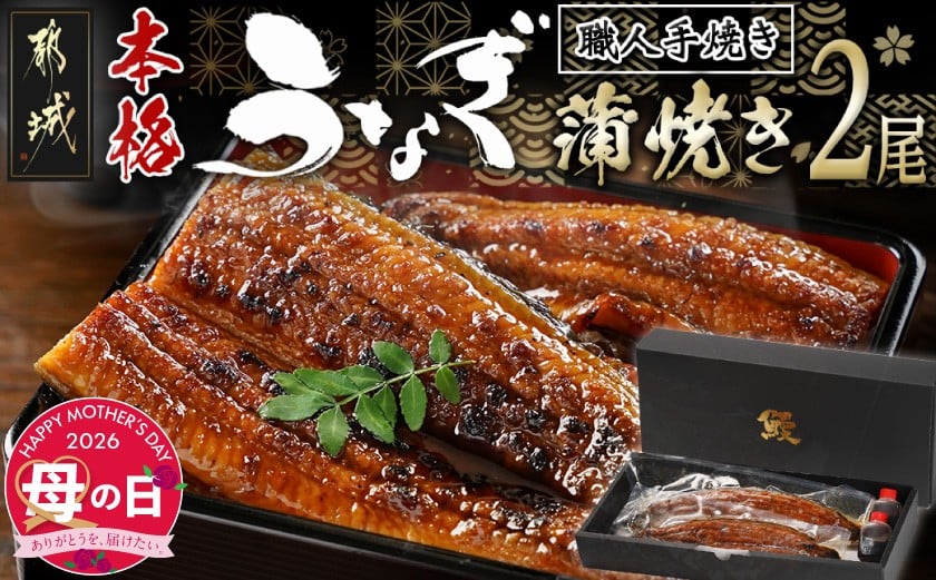 
                  【母の日】職人手焼きの本格うなぎ蒲焼き2尾≪5月7日～10日お届け≫_MJ-33-003-2-MG_(都城市) 国産 本格 うなぎ 鰻 蒲焼 宮崎 じっくり 特製タレ 香り豊かな ふっくら 香ばしい うなぎ 母の日
                