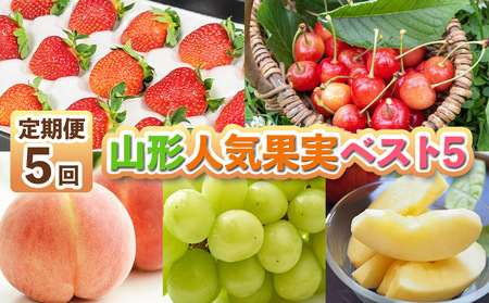 【定期便5回】山形人気果実ベスト５ FZ25-284